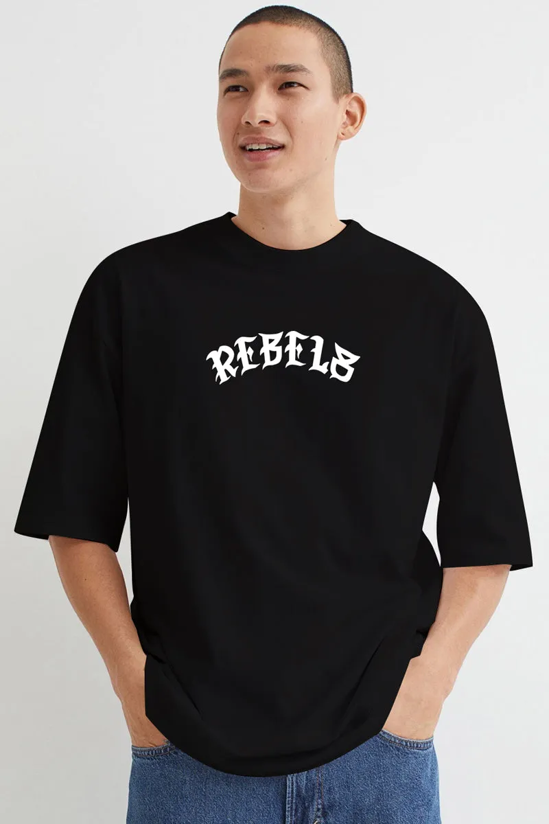 Rebelx Black Oversized T-Shirt