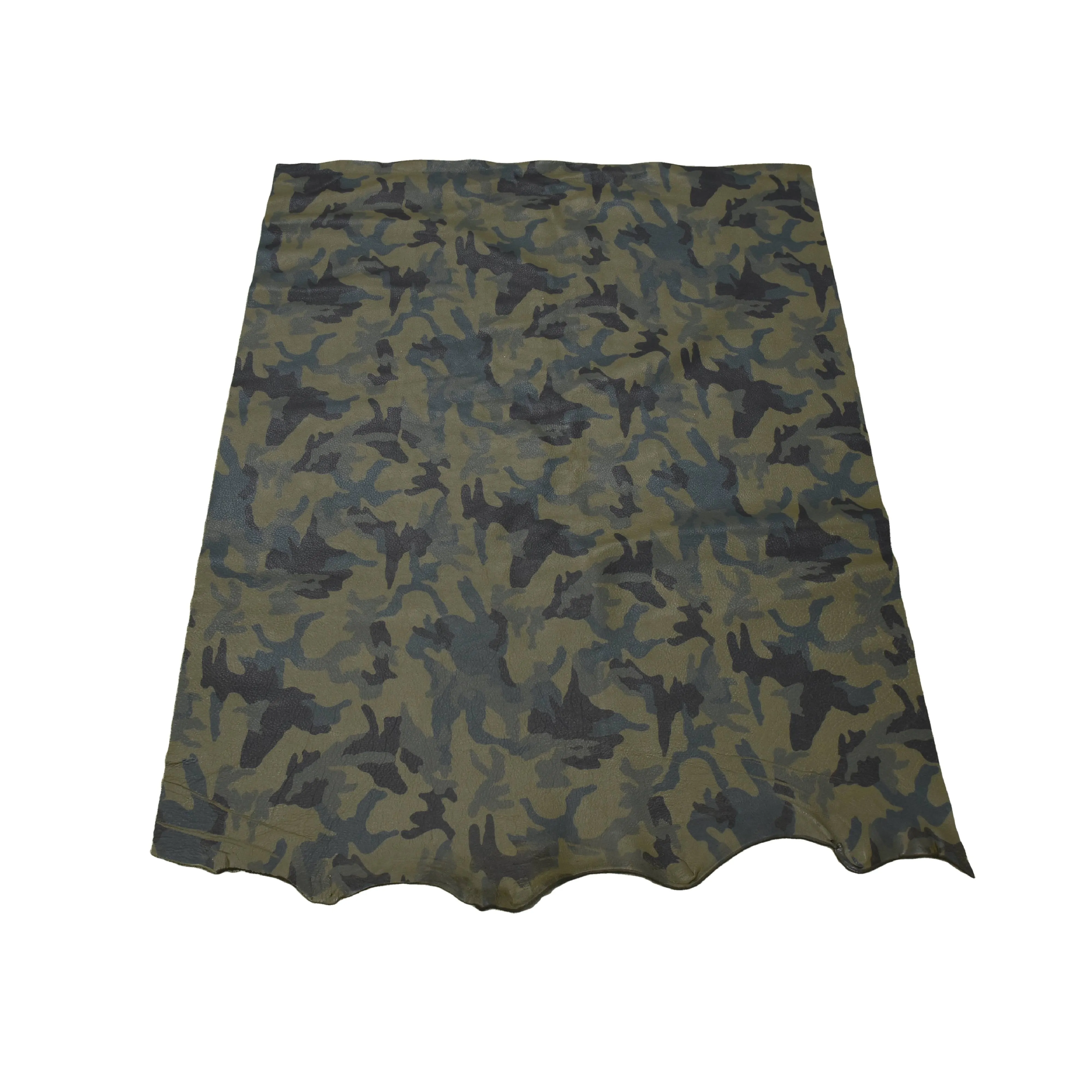 Retired Gutsy Green Camo Playful Prints and Camo 2-3 oz Leather Cow Hides