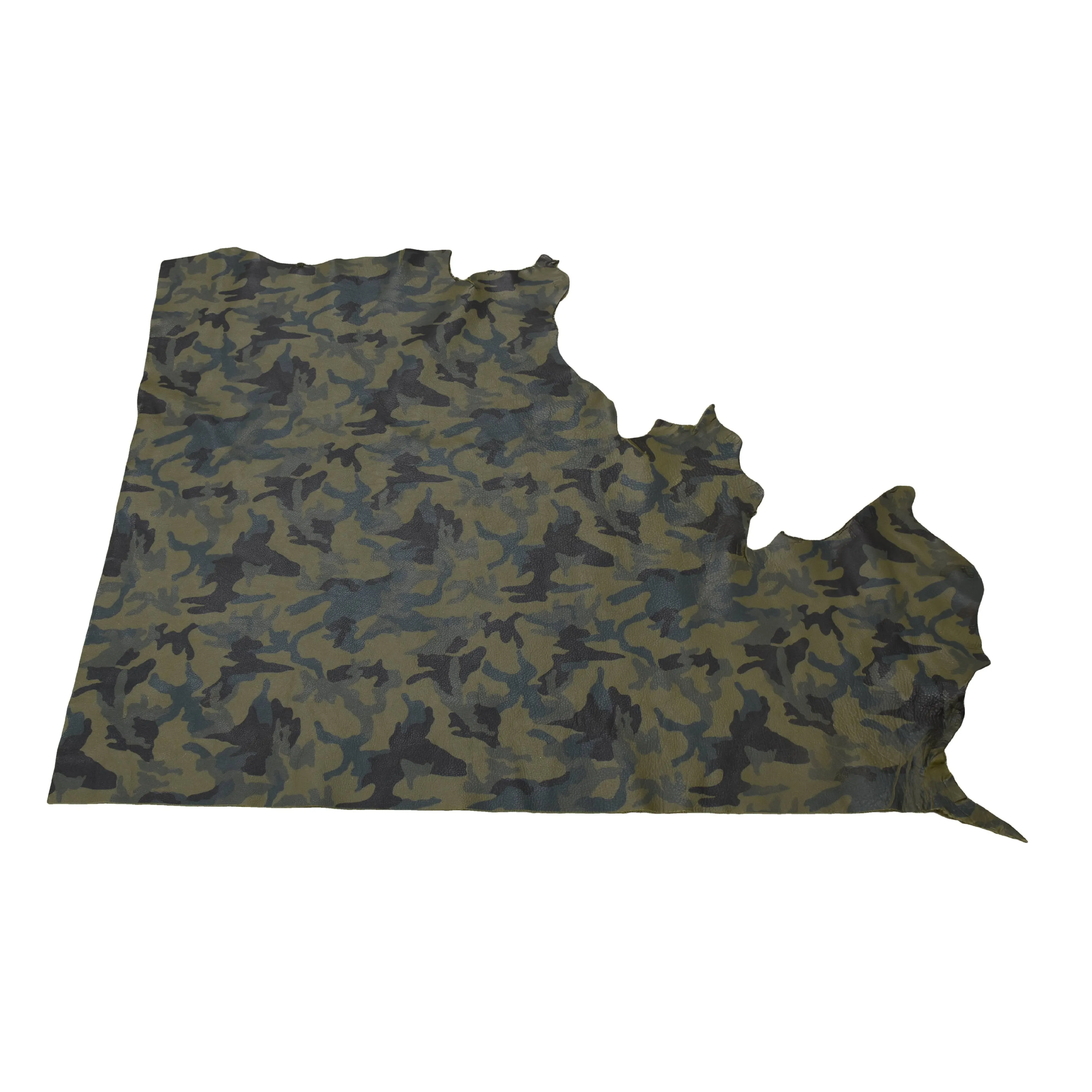 Retired Gutsy Green Camo Playful Prints and Camo 2-3 oz Leather Cow Hides