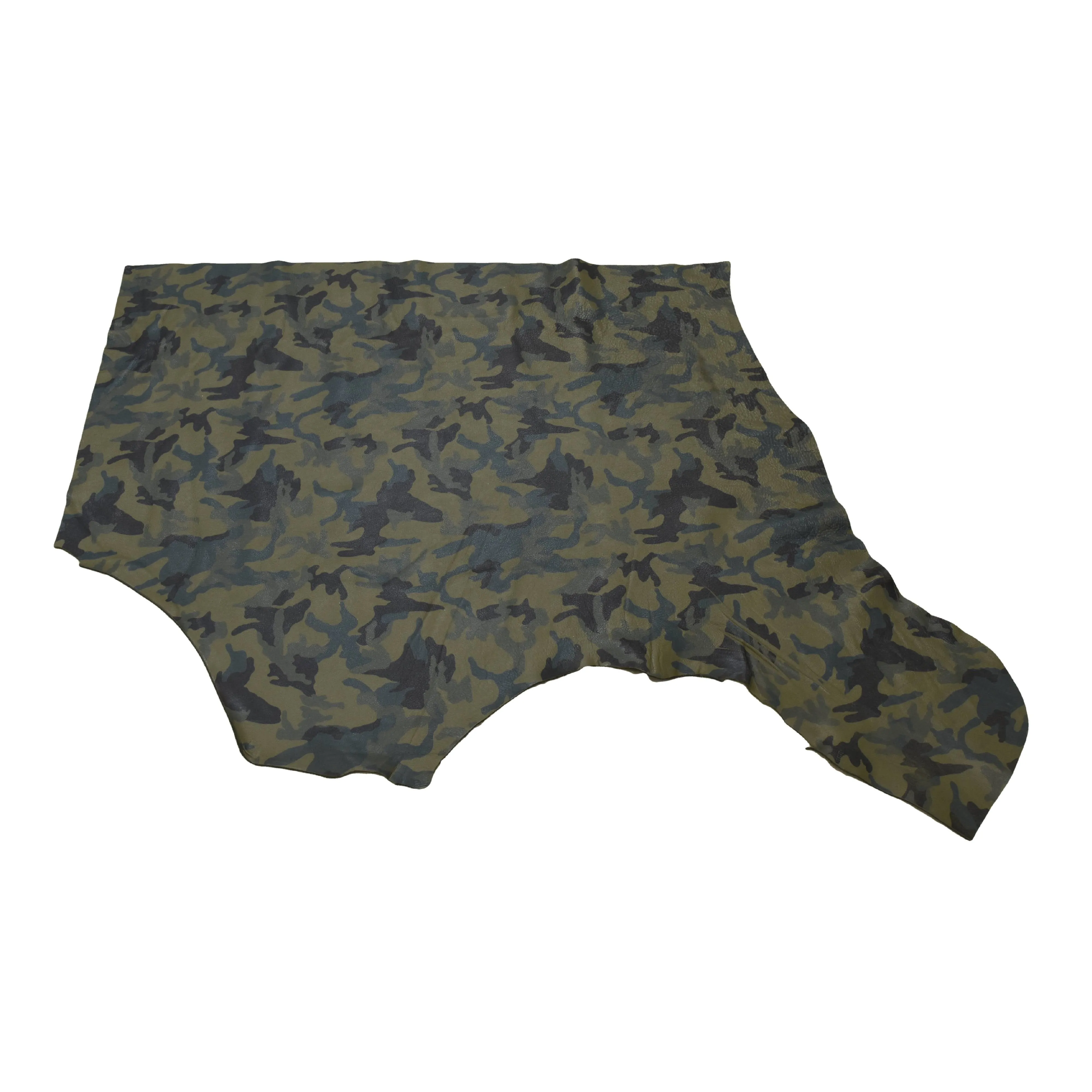 Retired Gutsy Green Camo Playful Prints and Camo 2-3 oz Leather Cow Hides