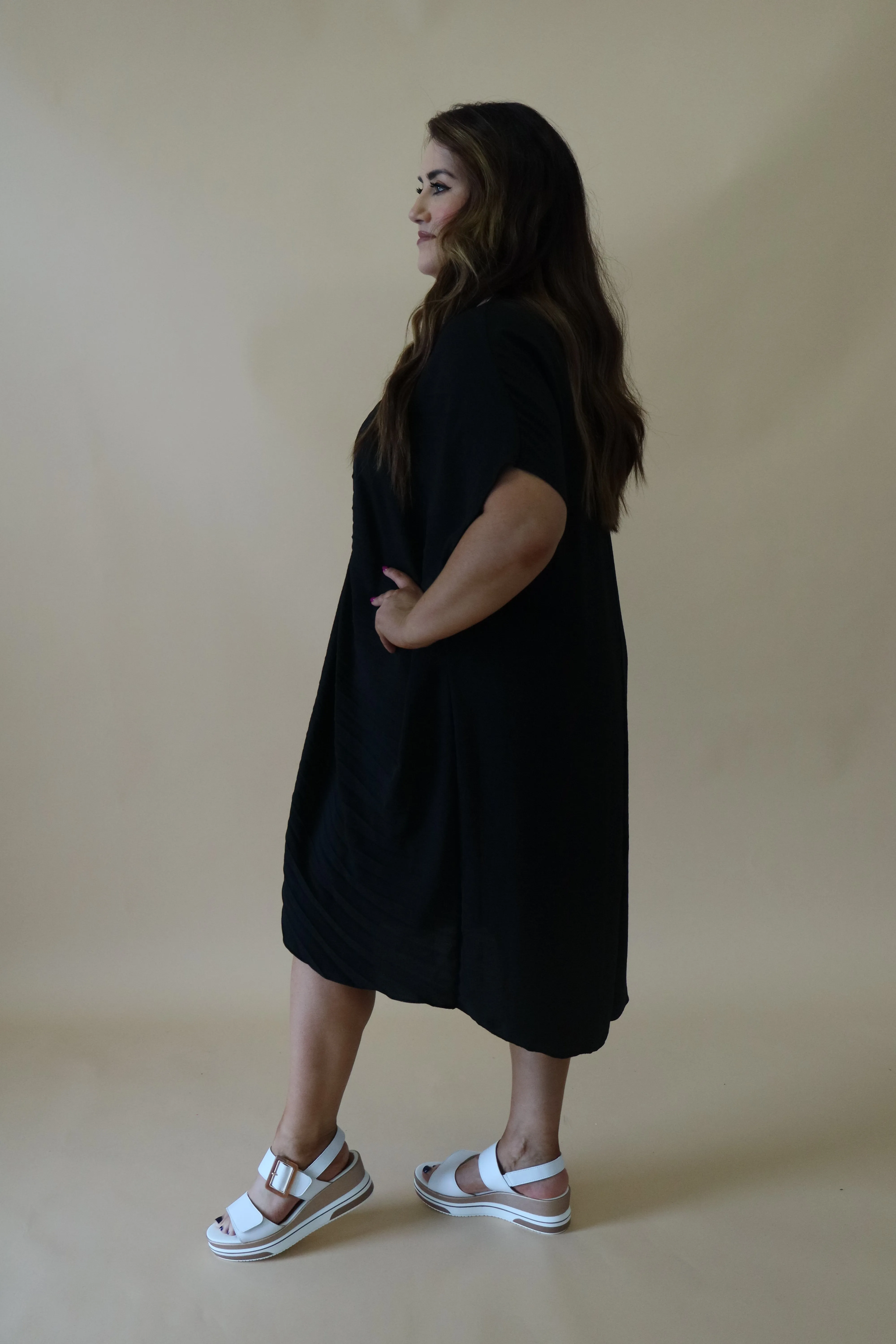 Sadhbh Pleated Oversized Tunic in Black