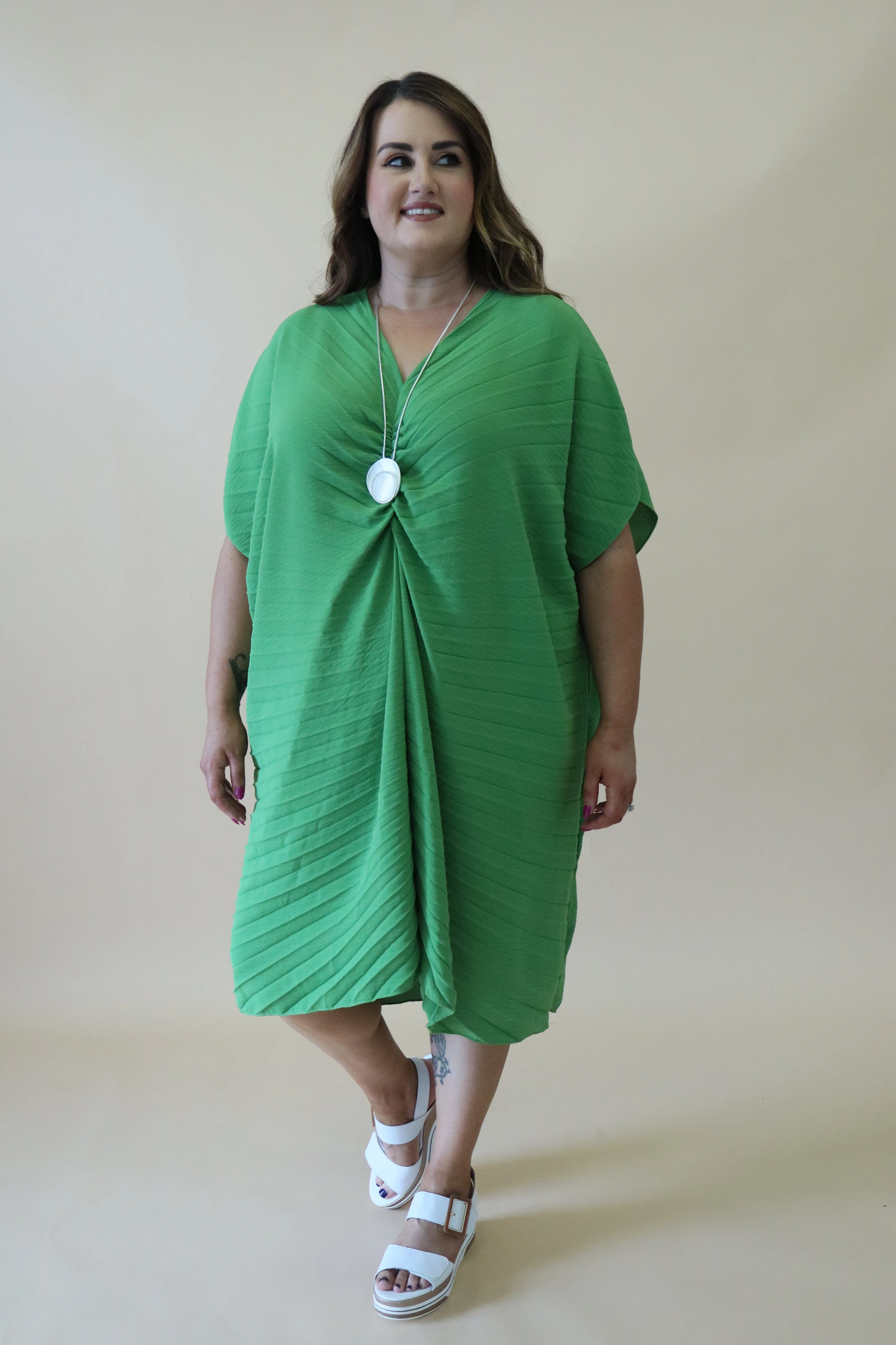 Sadhbh Pleated Oversized Tunic in Green