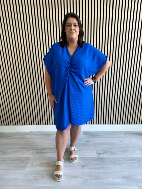 Sadhbh Pleated Oversized Tunic in Royal Blue