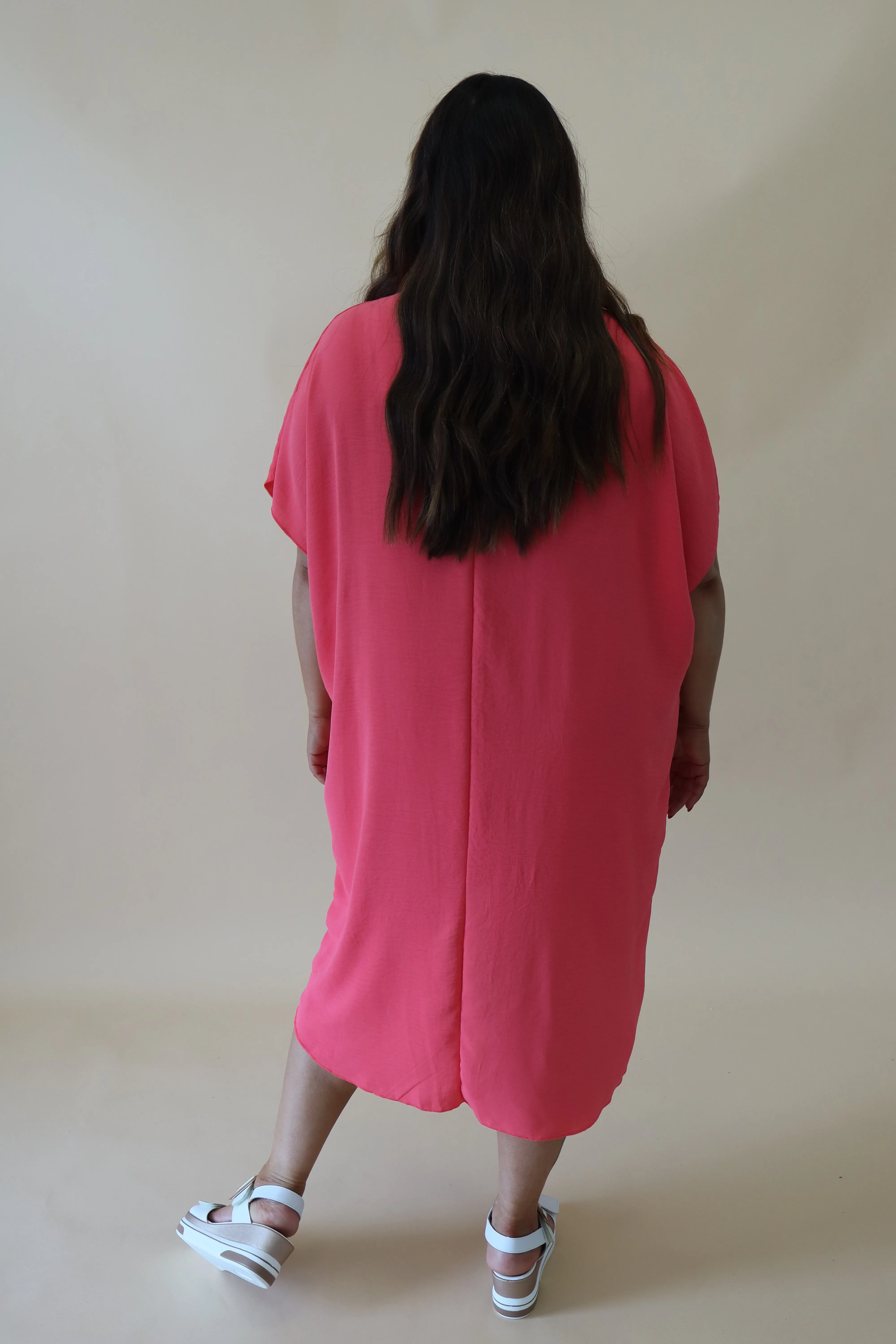 Sadhbh Pleated Oversized Tunic in Salmon