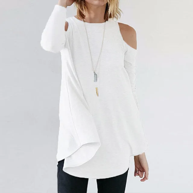 Sexy Tunic Off Shoulder Long Sleeve Shirt