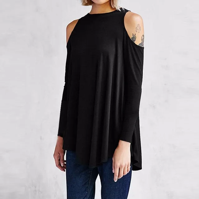 Sexy Tunic Off Shoulder Long Sleeve Shirt