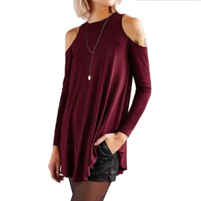 Sexy Tunic Off Shoulder Long Sleeve Shirt