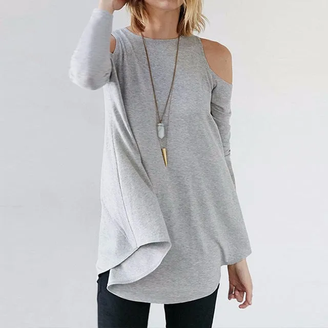 Sexy Tunic Off Shoulder Long Sleeve Shirt