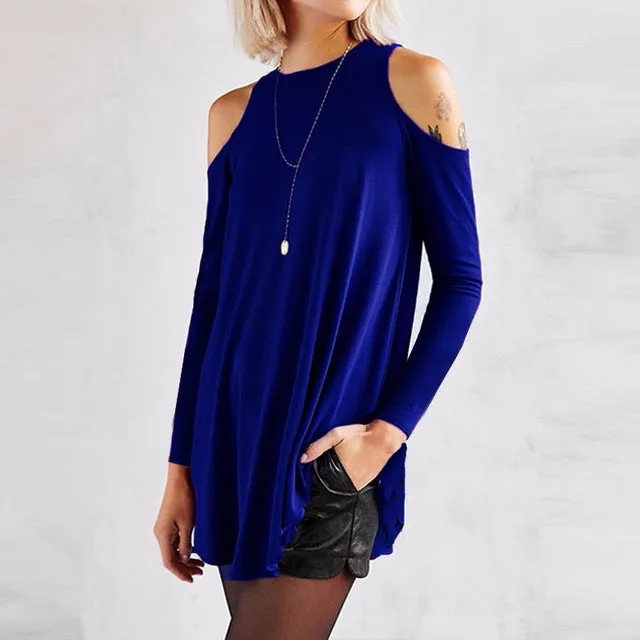 Sexy Tunic Off Shoulder Long Sleeve Shirt