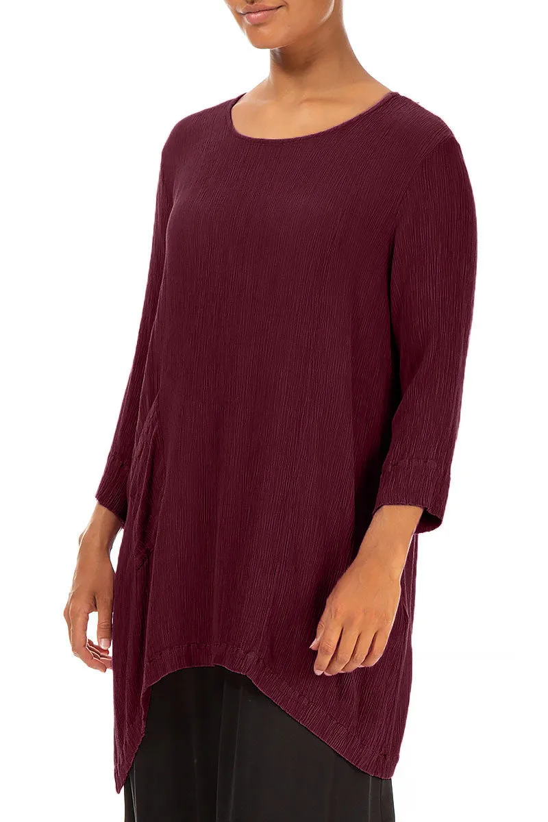 Side Pocket Merlot Silk Viscose Tunic