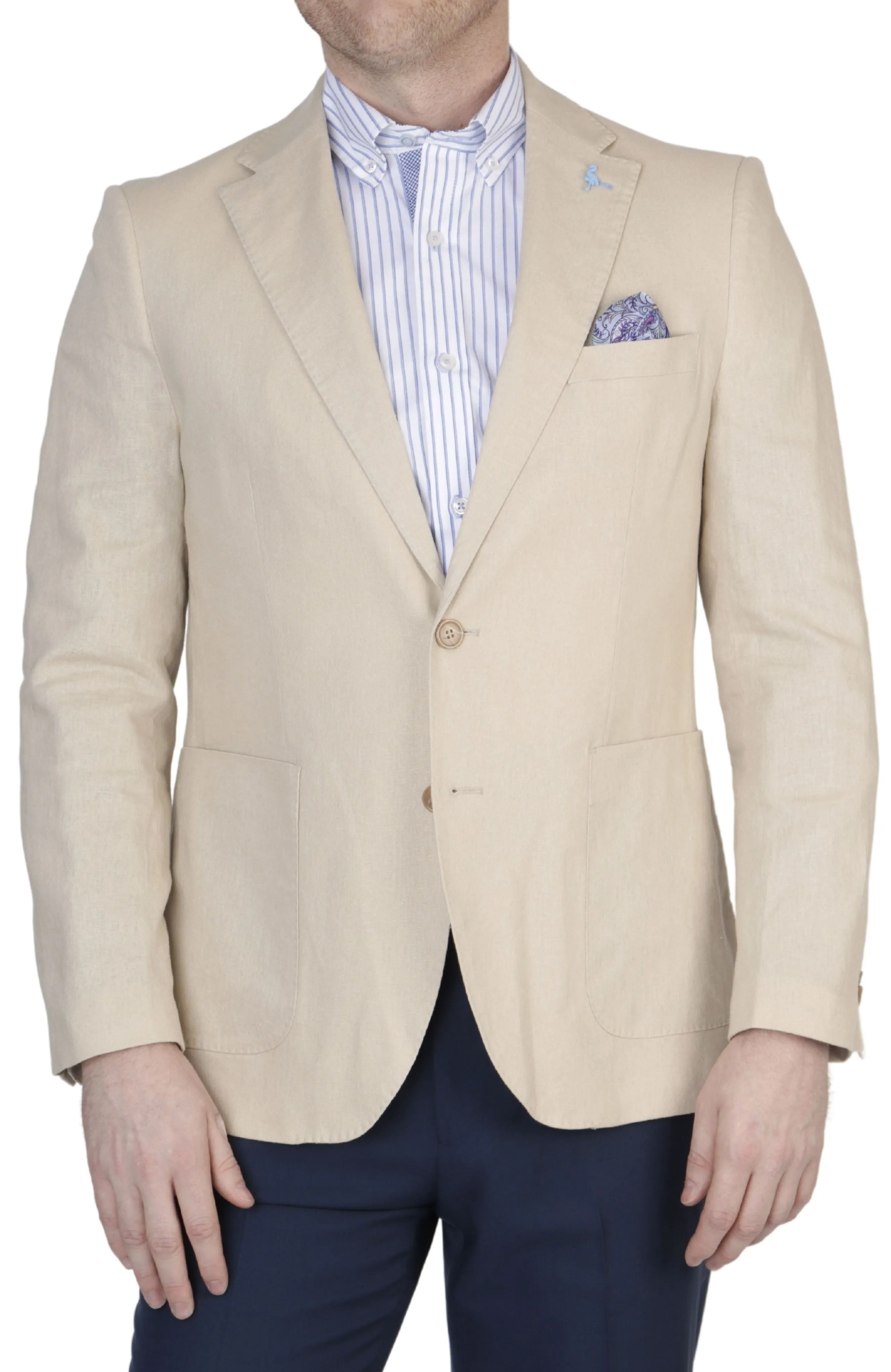 Signature Solid Neutral Linen Sport Coat