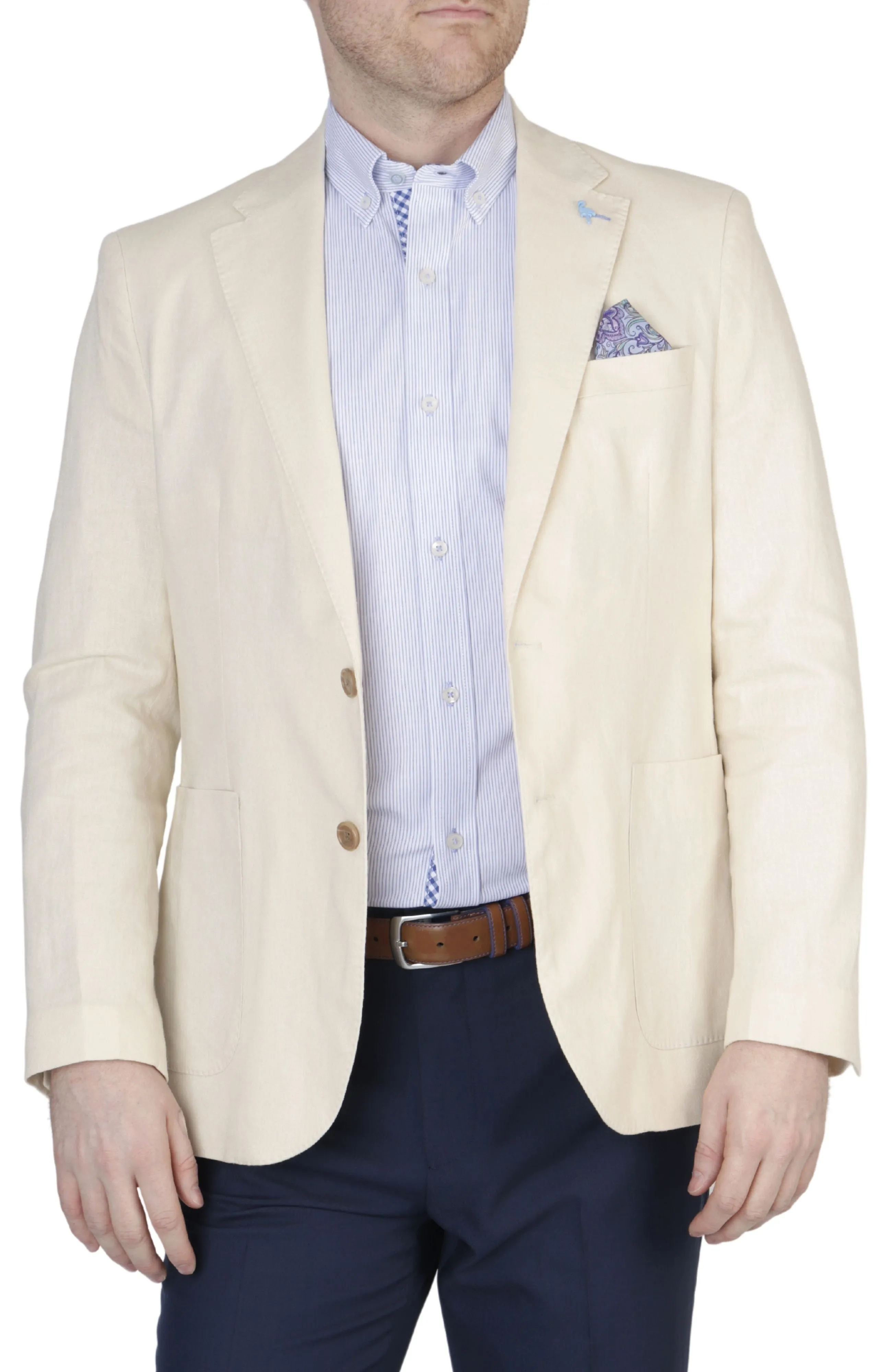 Signature Solid Neutral Linen Sport Coat