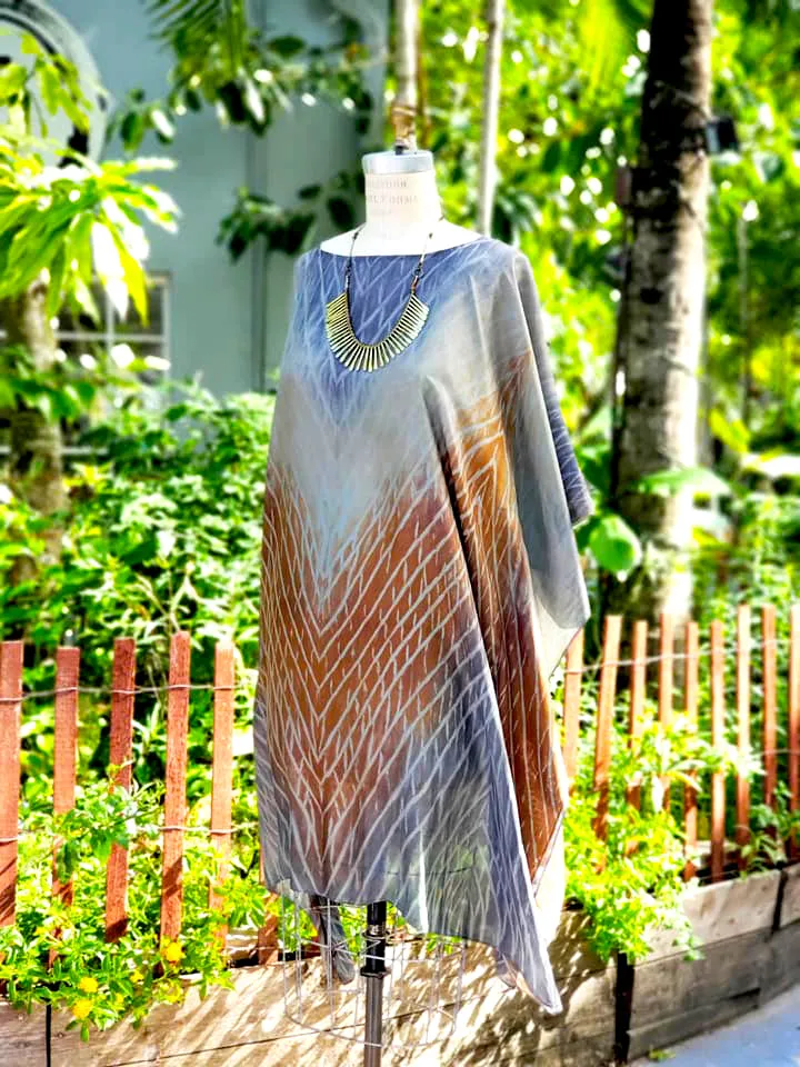 Silk Caftan Dress Hand Painted