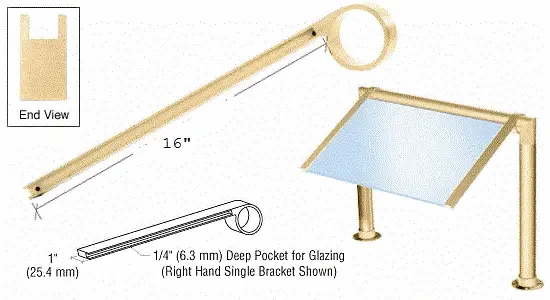 Single-Faced Sneeze Guard Bracket-Right