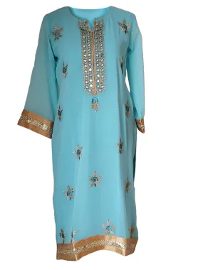 Sky Blue Georgette Kurti/Tunic