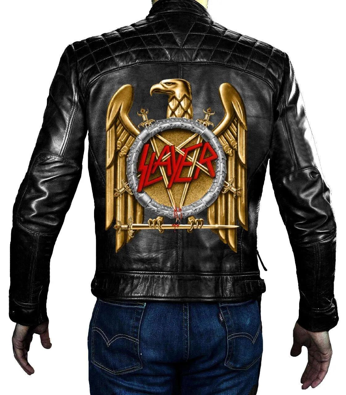 Slayer Black Leather Jacket For Men