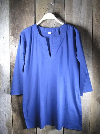 Solid Colors Cotton Tunic Tops