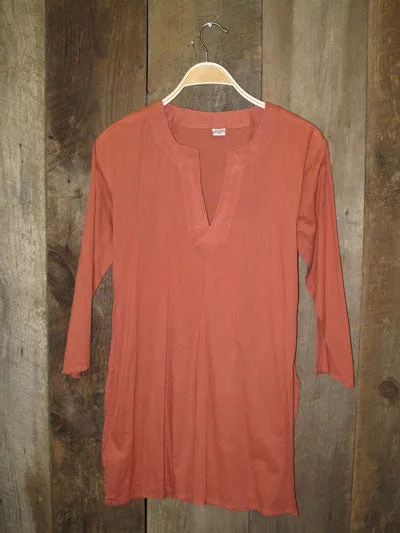 Solid Colors Cotton Tunic Tops