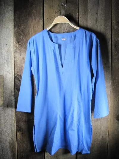 Solid Colors Cotton Tunic Tops