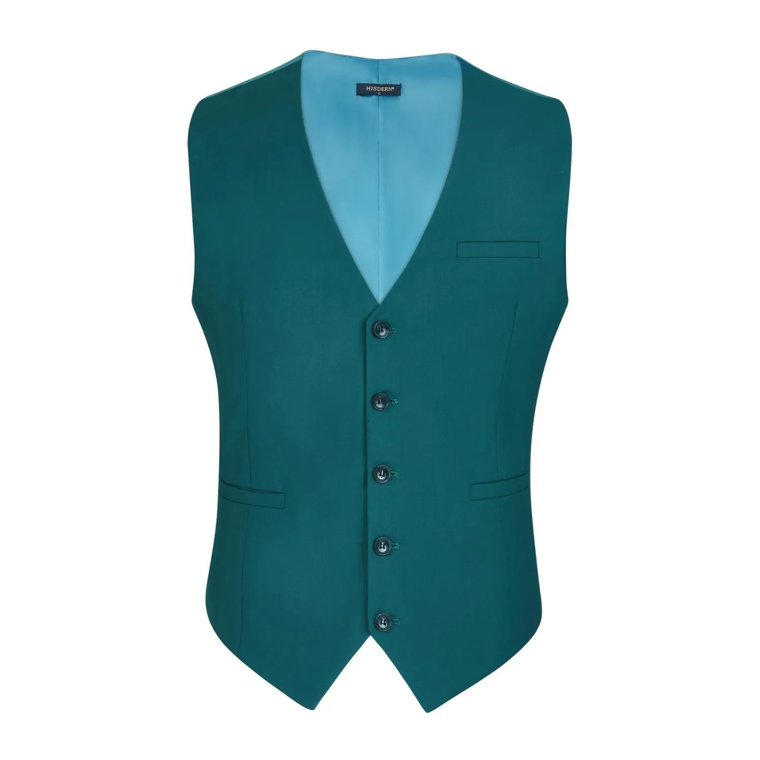 Solid Slim Suit Vest - TEAL