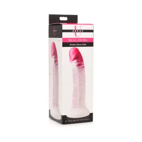 Strap U Real Swirl Realistic Silicone Dildo Pink