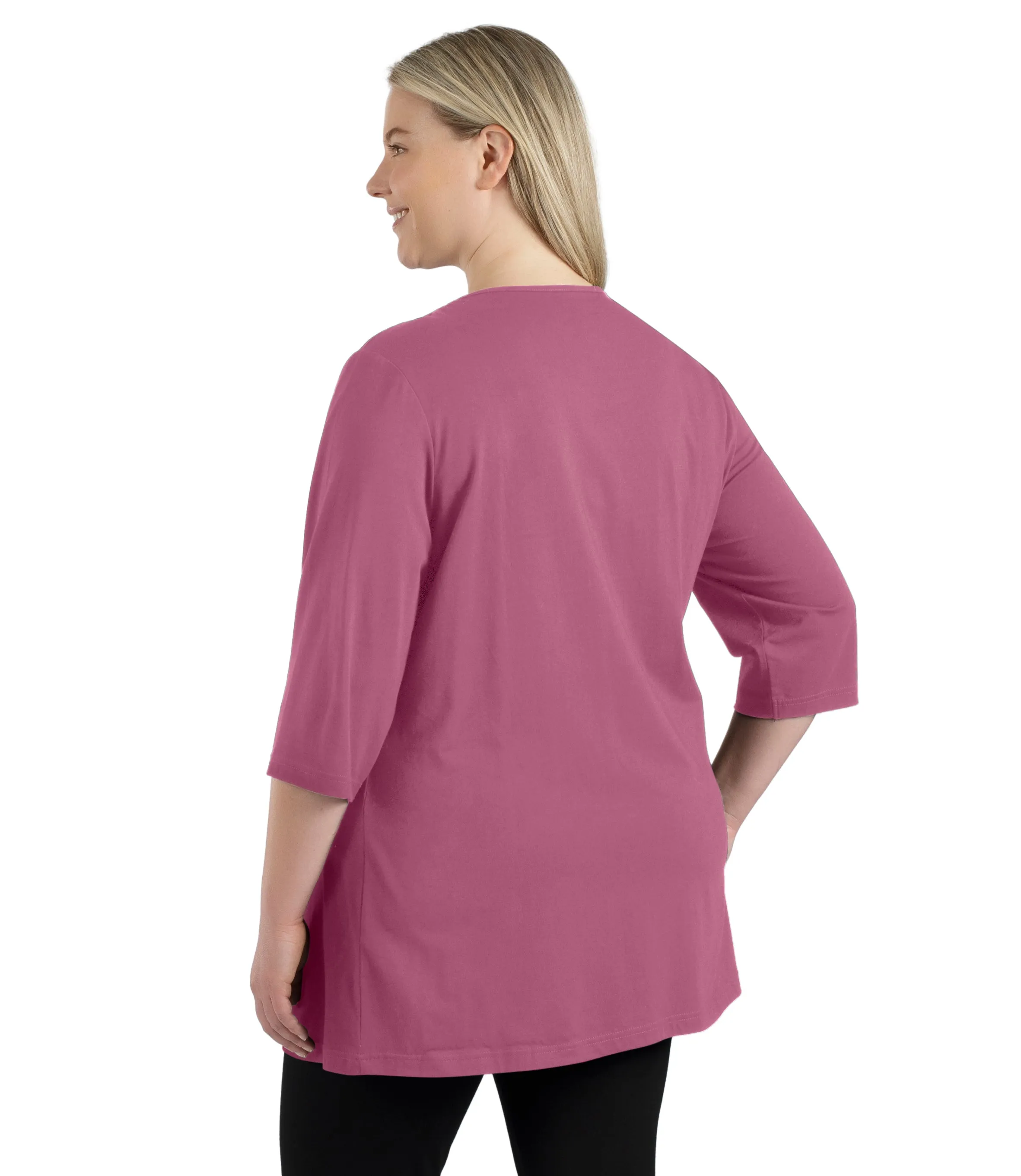 Stretch Naturals Lite 3/4 Sleeve V-Neck Tunic Classic Colors