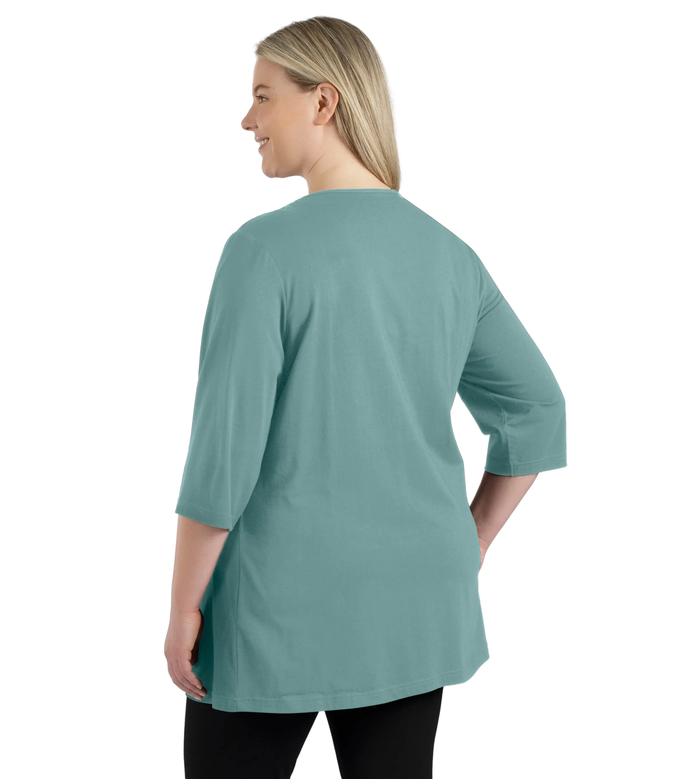 Stretch Naturals Lite 3/4 Sleeve V-Neck Tunic Classic Colors