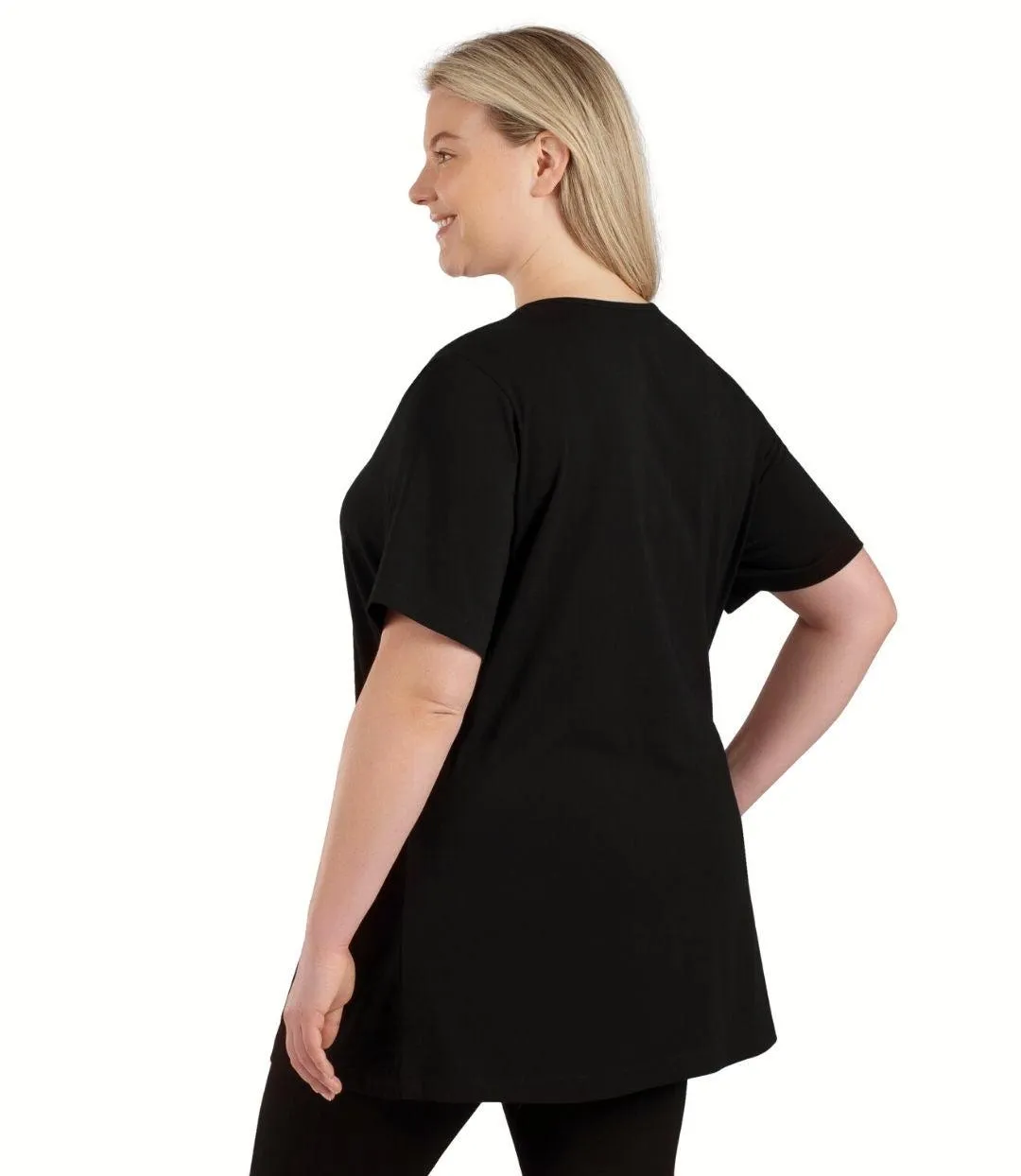 Stretch Naturals Lite Short Sleeve Split Collar Tunic Basic Colors