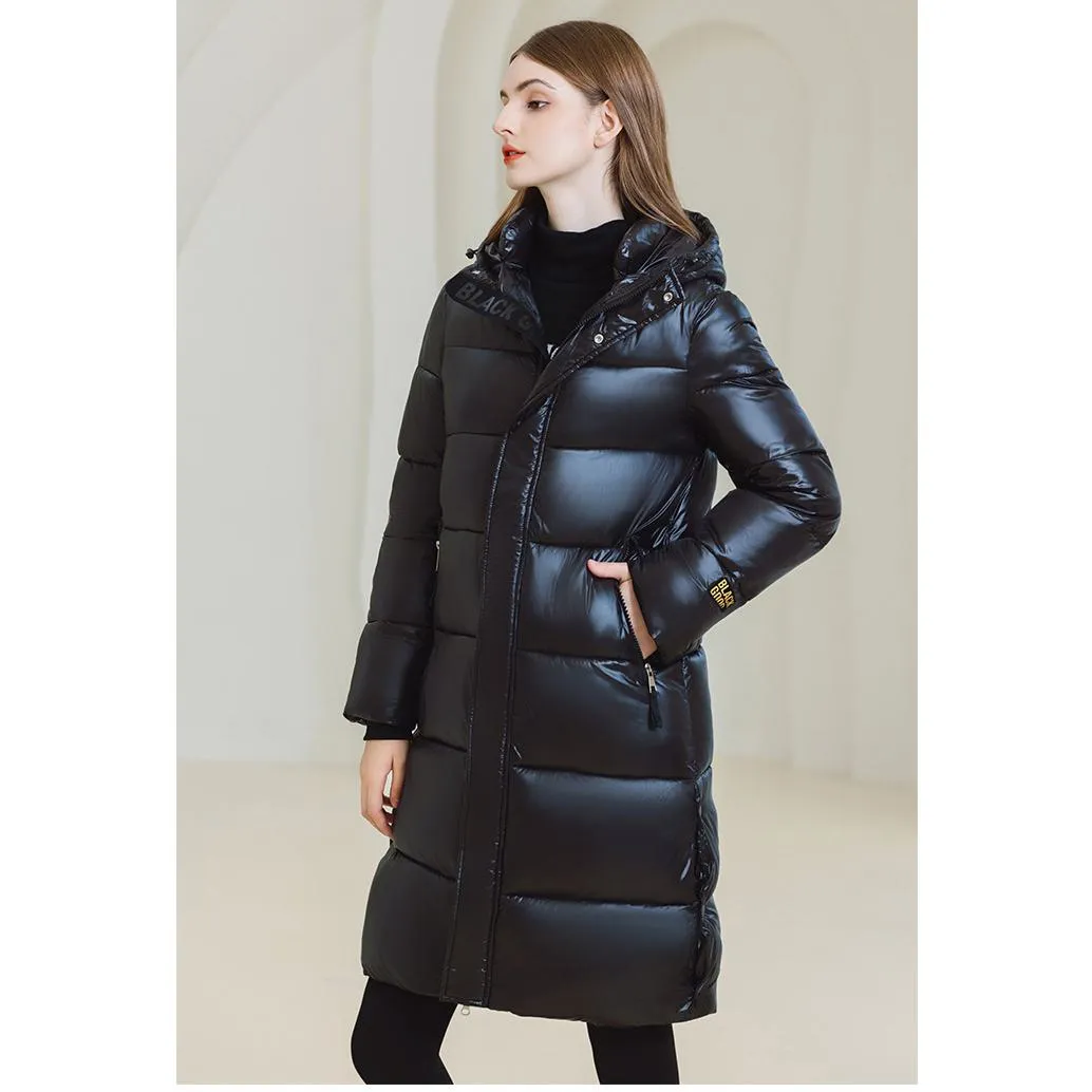 Thickened Hooded Thigh-Length Waterproof Puffer Coat