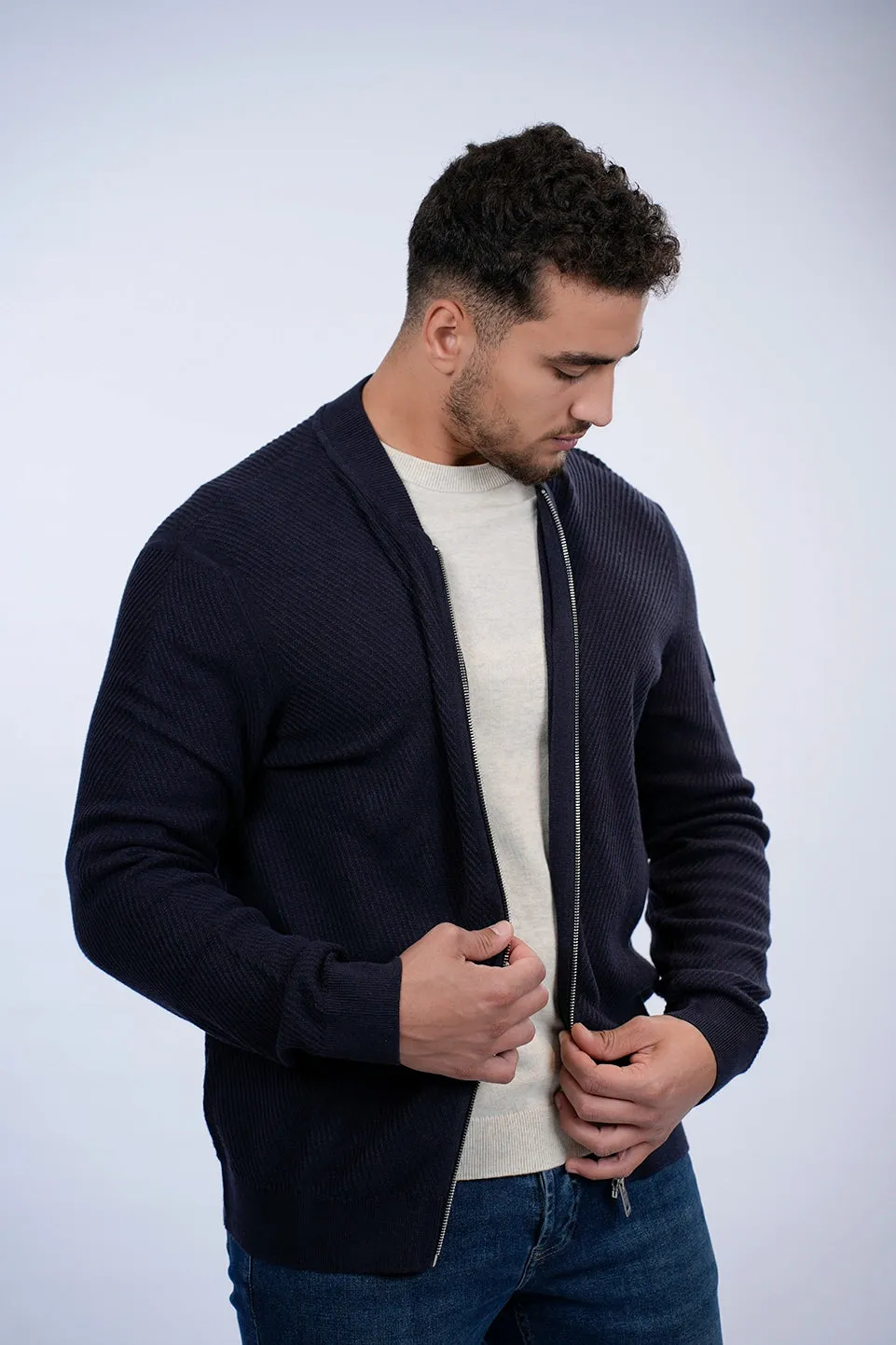 Tom Tailor Navy Knit Wear Jacket