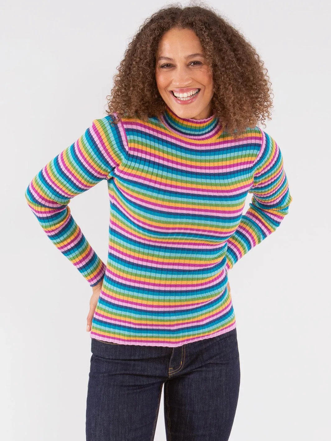 Trigon knit top rainbow