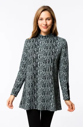 Tyler Boe Crissy Jacquard Tunic Snakeskin Black/Beryl Blue