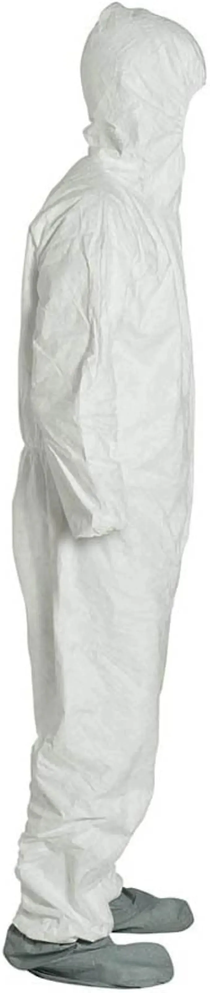 TYVEK - TY122S - White Coveralls - Attached Hood & Boots - Elastic Wrists - Serged Seams - 25/bx