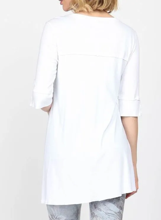 V-Neck Asymmetrical Tunic with Slit