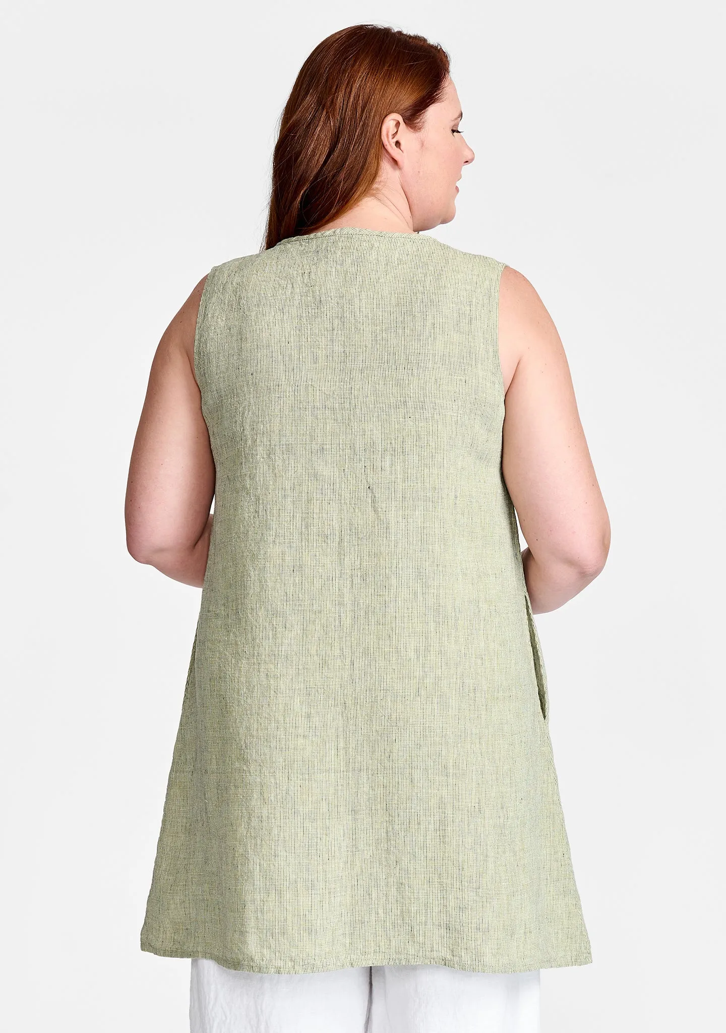 V Neck Tunic - Linen Tank Top - FINAL SALE