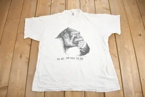 Vintage 1990 Ape Graphic Human-I-Tees T-Shirt