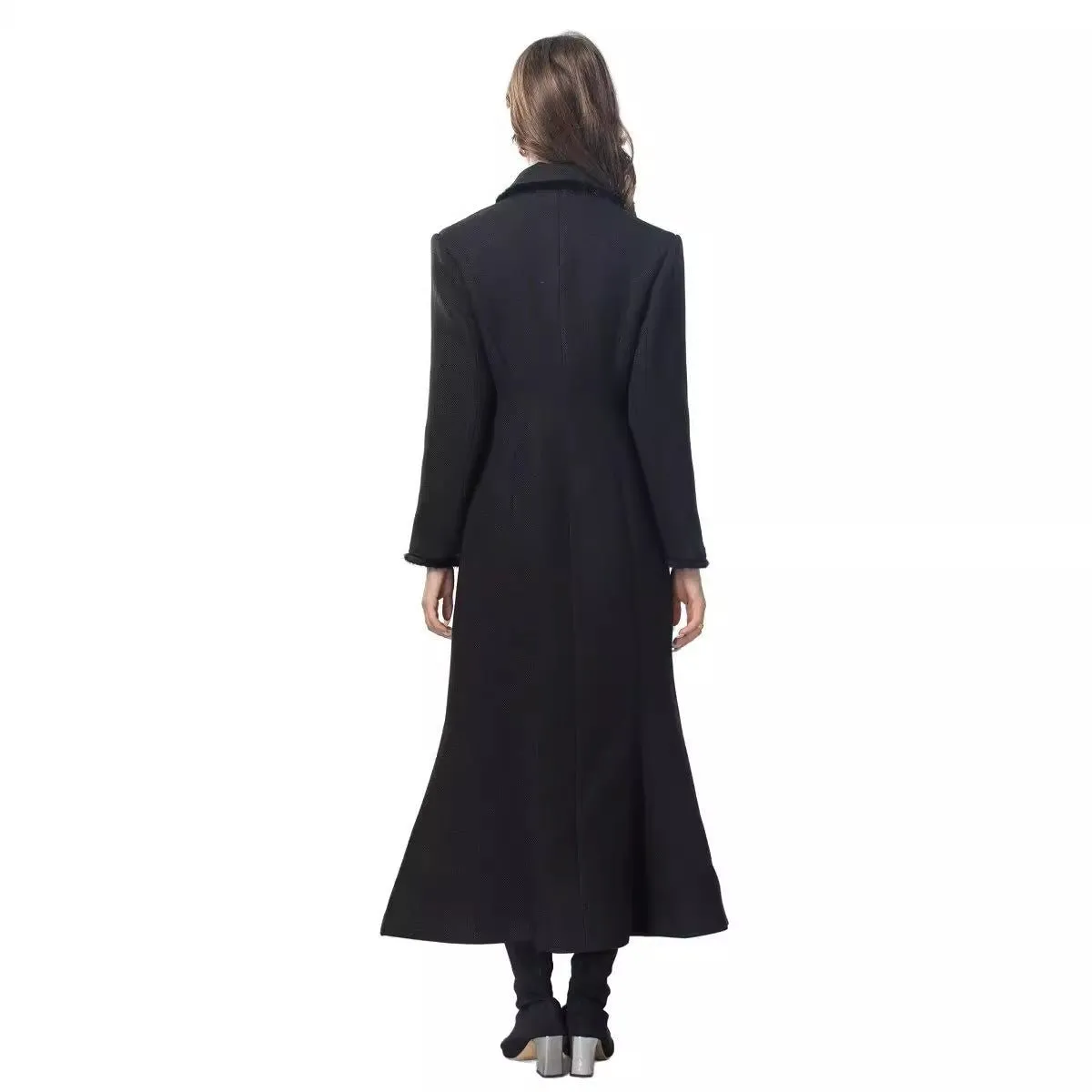 Vintage Elegant Long Tweed Coat (MS070)