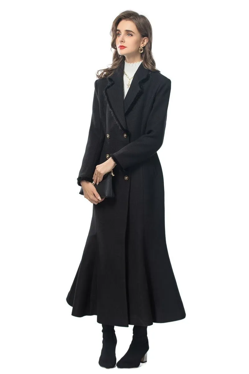 Vintage Elegant Long Tweed Coat (MS070)