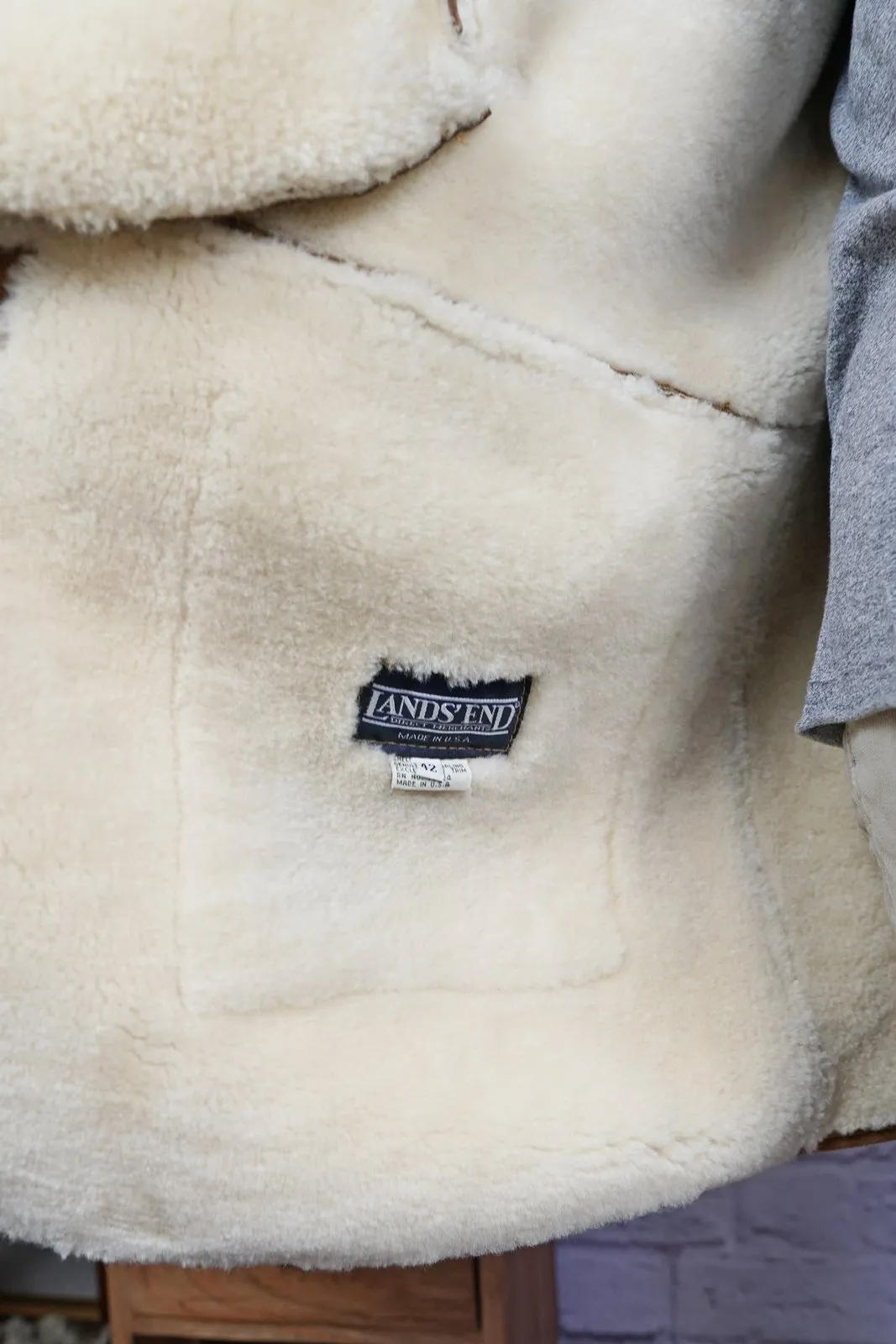 Vintage Sheepskin Shearling Duffle Coat