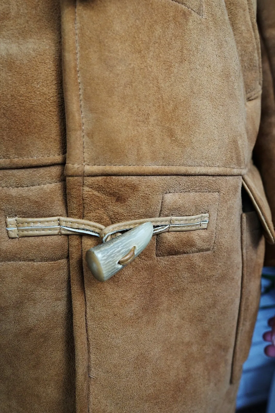 Vintage Sheepskin Shearling Duffle Coat