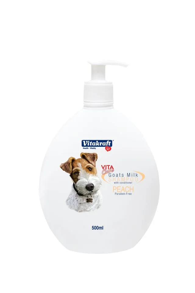 Vitakraft 2-in-1 Goat's Milk Shampoo For Dogs Peach 500ml