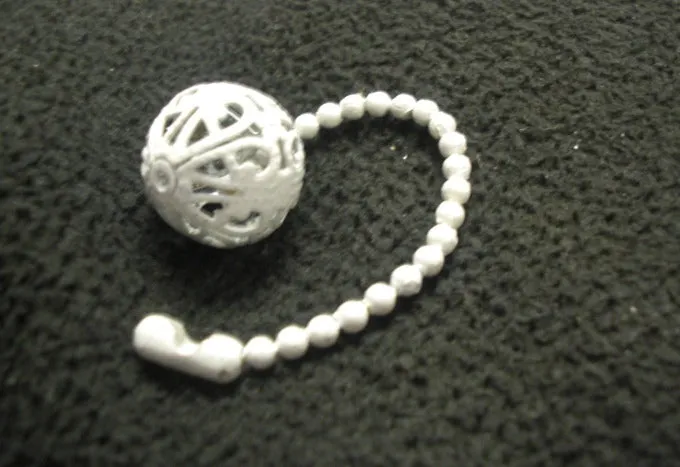 White Pull Chain Ball w/4" Overall Length