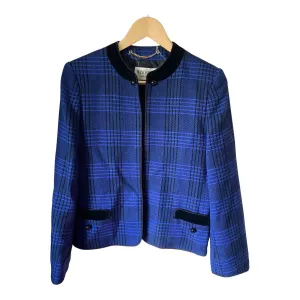 Windsmoor Wool Blue & Black Checked Long Sleeved Jacket UK Size 10