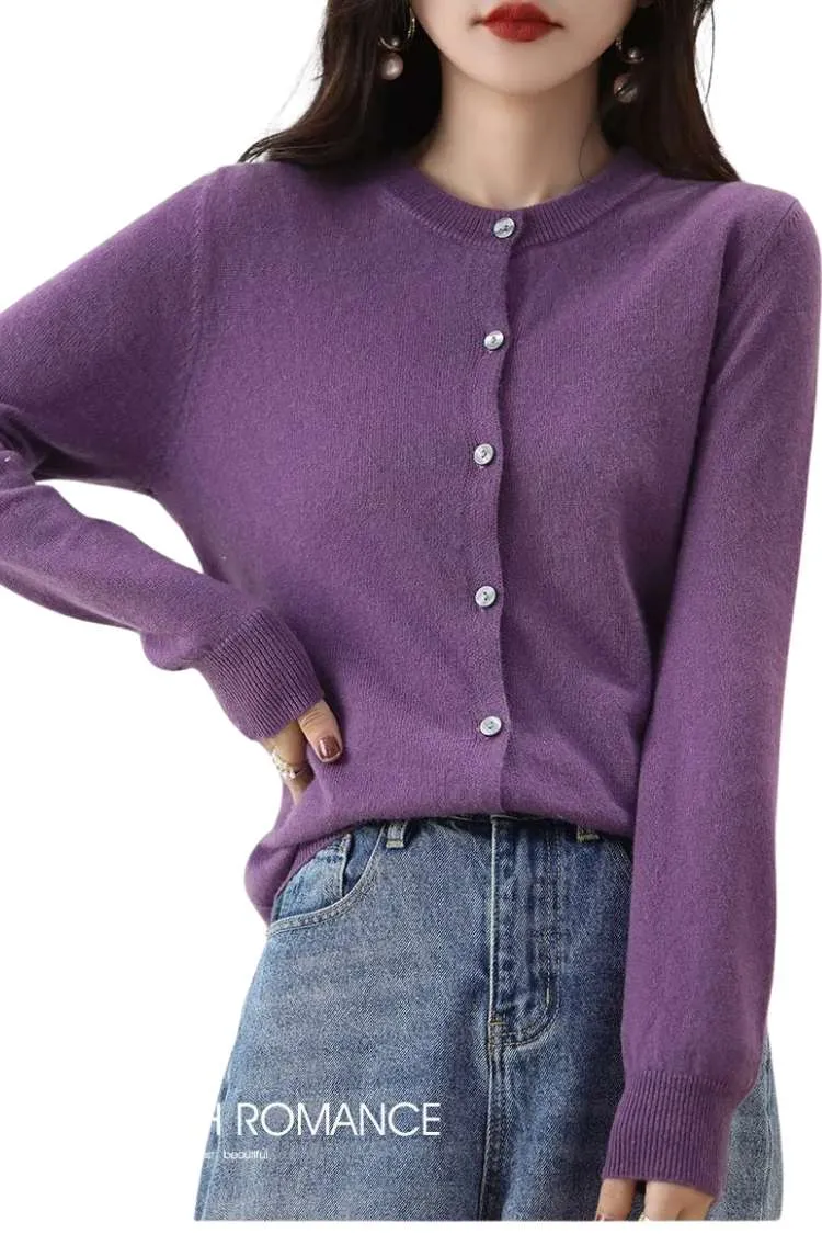 Women's Button-Up Cardigan Lilac Purple