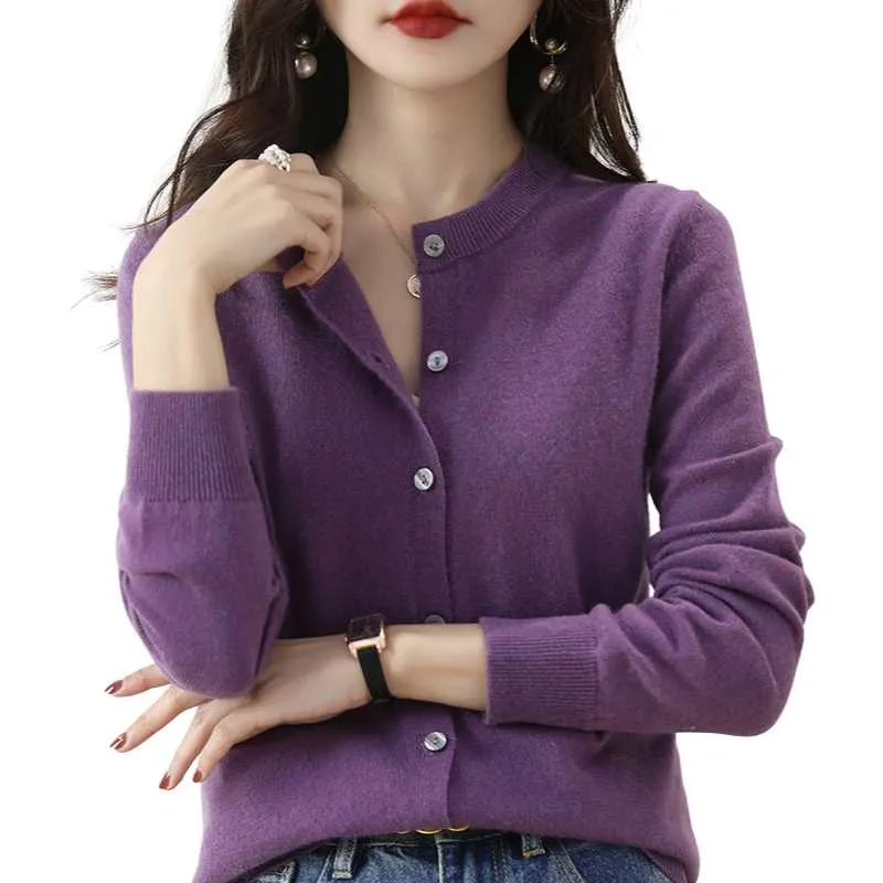 Women's Button-Up Cardigan Lilac Purple