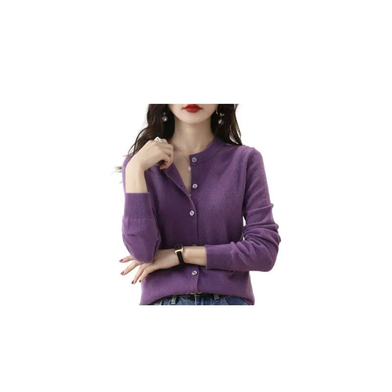 Women's Button-Up Cardigan Lilac Purple