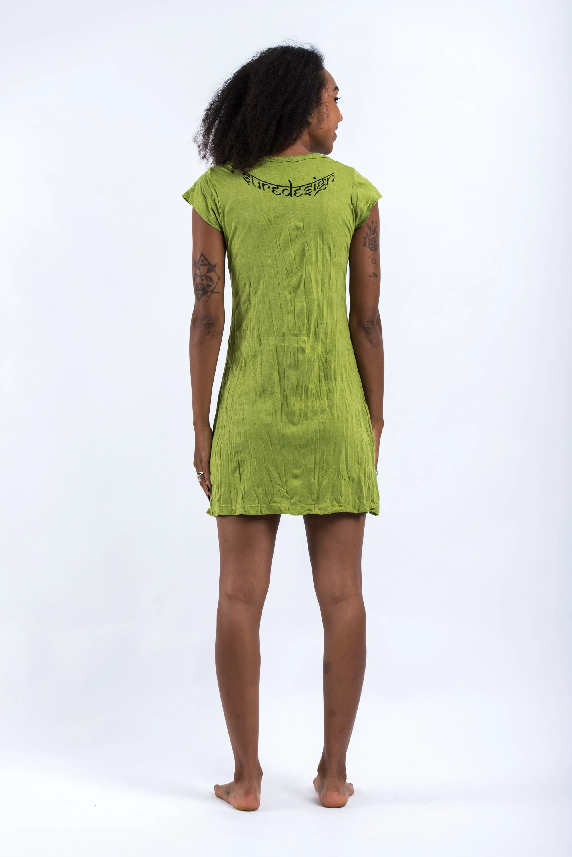 Womens Dreamcatcher Dress in Lime