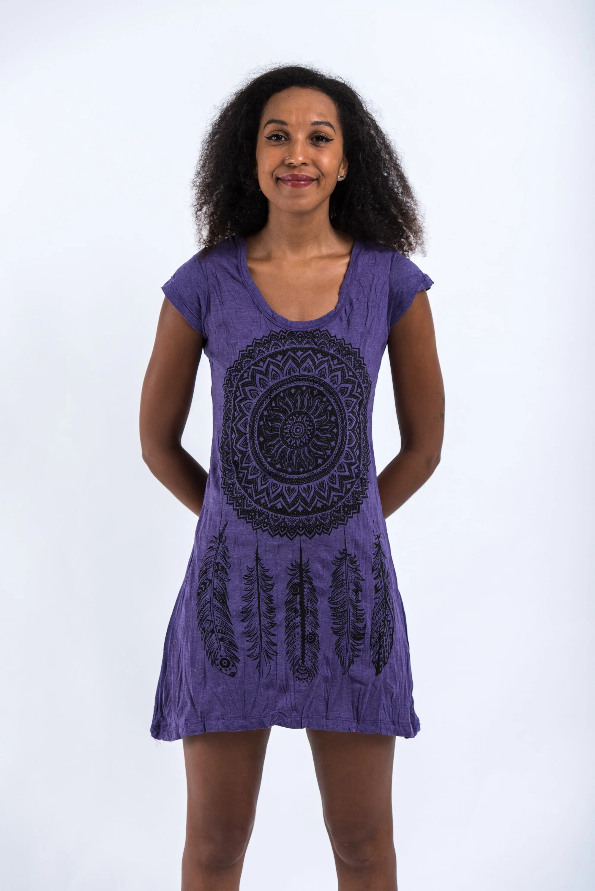 Womens Dreamcatcher Dress in Purple