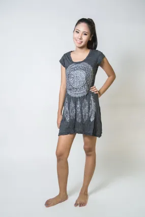 Womens Dreamcatcher Dress in Silver on Black