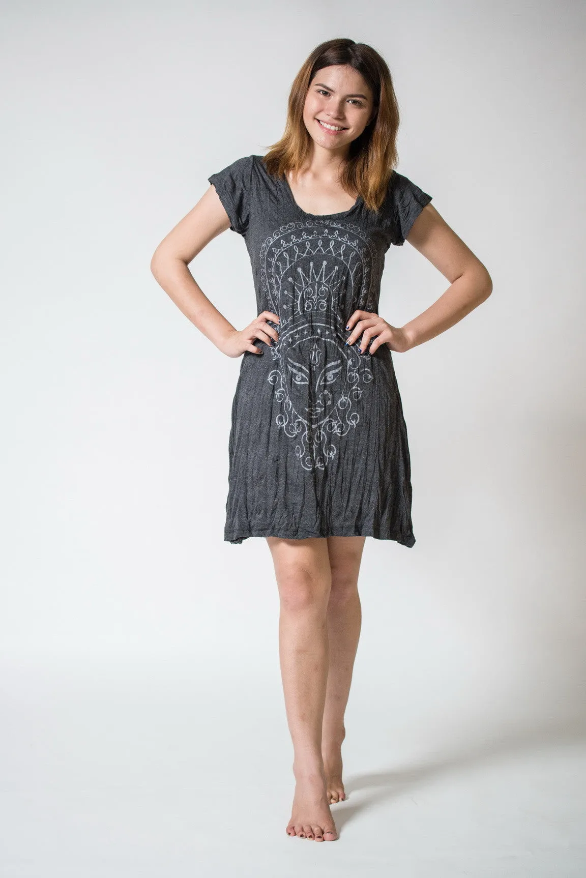 Womens Durga Dress in Silver on Black